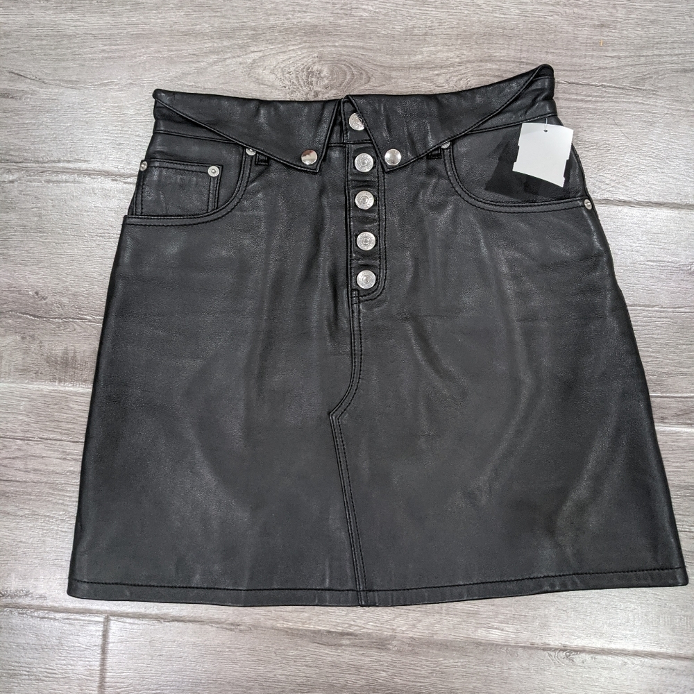 The Kooples 100% Lambskin Leather Mini Skirt - Picture 4 of 12